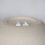 Sterling Silver Textured Tilted Heart Studs, thumbnail 4 of 7