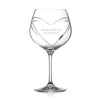 Personalised Heart Gin Goblet With Crystals, 4 of 5