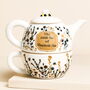 Ceramic Little Pot Of Positivitea Tea Teapot And Mug Set, thumbnail 1 of 3