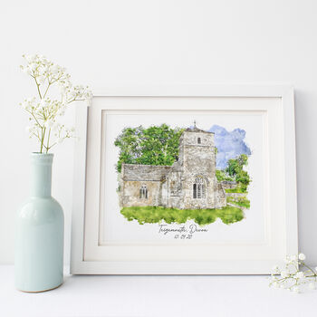 Personalised Wedding Day Memory Photo Watercolour Print, 2 of 9