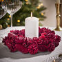 Winter Candle Holder Wreath Centerpiece, thumbnail 1 of 4