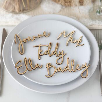 Personalised Scripted Wooden Wedding Place Name, 7 of 12