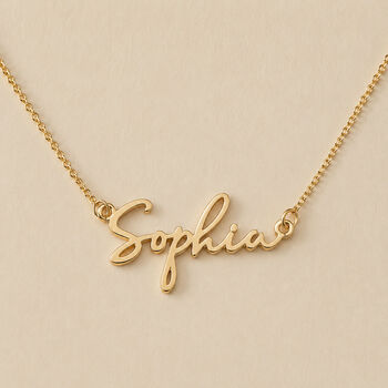 Personalised Name Necklace, Signature Script In Gold Or Sterling Silver, 3 of 11