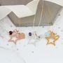 Personalised Open Star Necklace With Birthstones, thumbnail 4 of 12