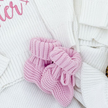 Pink Personalised Embroidered New Baby Name Cardigan, 7 of 12