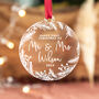 Mr And Mrs First Christmas Married Custom Ornament, thumbnail 4 of 5