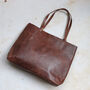 Soft Leather Tote Bag With Tassel, Brown, thumbnail 4 of 5