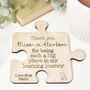 Personalised Wooden Puzzle Piece Teacher Coaster, thumbnail 3 of 4