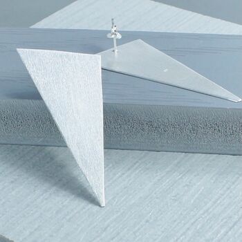 Sterling Silver Obtuse Stud Earrings, 2 of 3