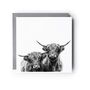 Hand Drawn Two Highland Coo Greeting Card Illustration, thumbnail 2 of 5