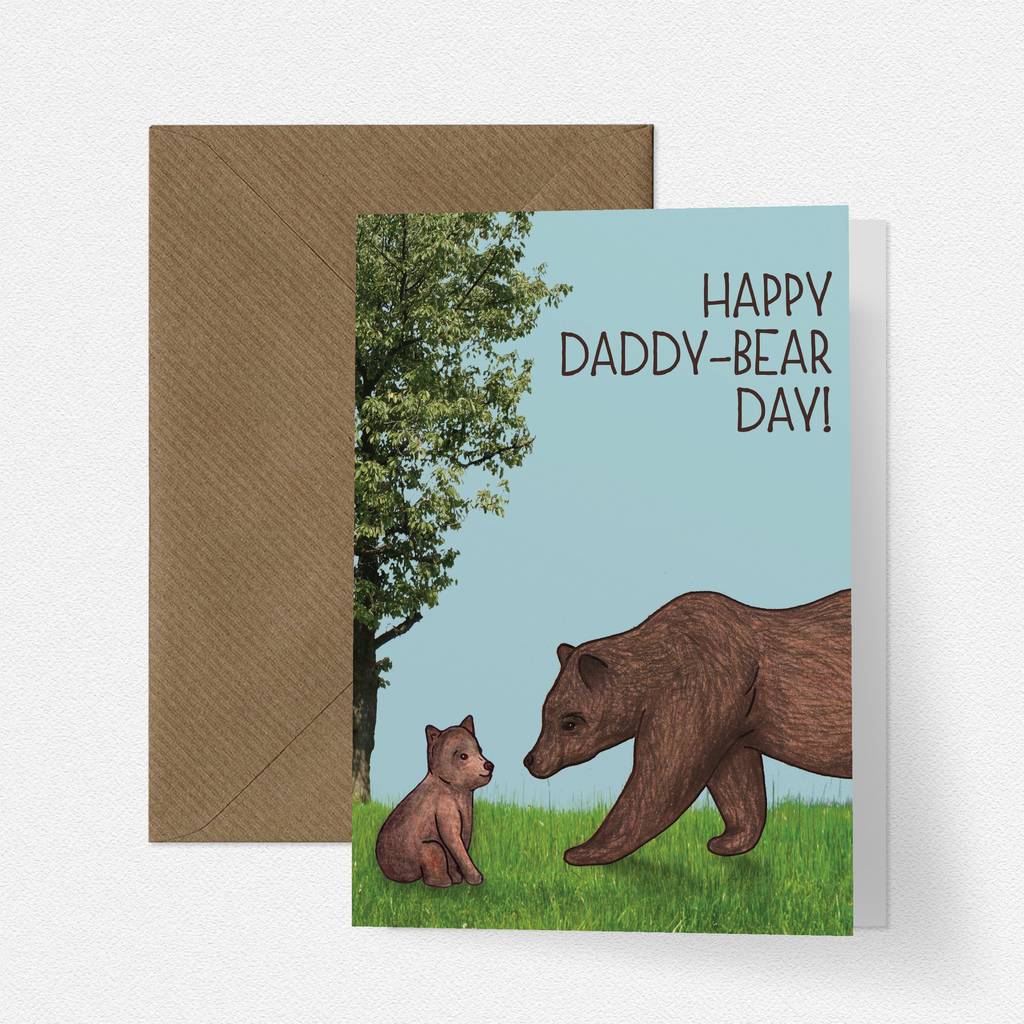 Cute Illustrated Daddy Bear Fathers Day Card By Cherry Pie Lane ...
