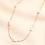 Stainless Steel Pearl Snakechain Necklace In Gold Plating, thumbnail 2 of 4