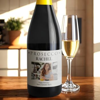 Personalised Prosecco With Your Own Photo. Includes Free Gold Gift Box, 2 of 5