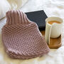 Hand Knit Hot Water Bottle In Rose Pink, thumbnail 1 of 4