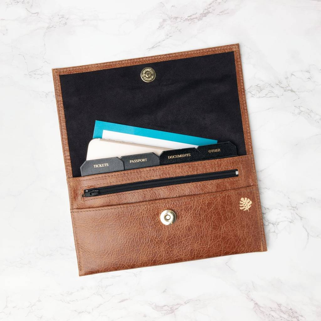 Luxury Leather Travel Organiser By Hello Day