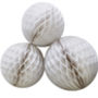 Three White Honeycomb Ball Decorations, thumbnail 2 of 2