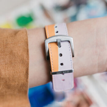 'Paint' Leather Smartwatch Strap; Handmade Watch Band, 2 of 9