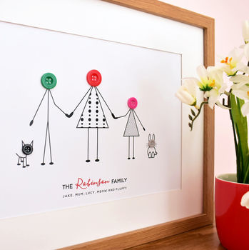 Personalised Family Button Print Unframed, 12 of 12