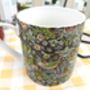Jumbo Mug In Black Strawberry Thief Design, thumbnail 7 of 7