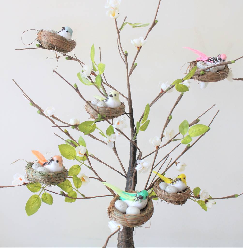 Set Of Three Easter Nest Decorations By Ella James