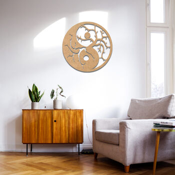 Yin Yang Tree Of Life Wooden Wall Art Circular Harmony, 7 of 9