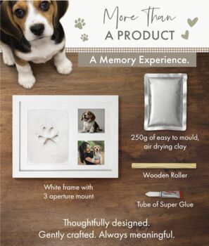 Paw Print Clay Moulding And Photo Frame Keepsake Kit, 4 of 12