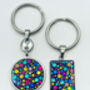 Rectangle Disco Keyring With Colourful Sparkles, thumbnail 3 of 8
