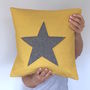 Vibrant Handmade Wool Cushion With Star, thumbnail 5 of 9