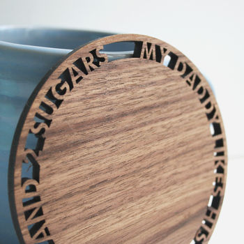 Personalised Wooden Round Tea Or Coffee Coaster, 3 of 6