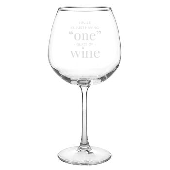 One Glass Only Bottle Of Wine Personalised Glass, 3 of 6