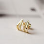 Solid 9ct Gold Double Row Huggie Diamond Earrings, thumbnail 3 of 7
