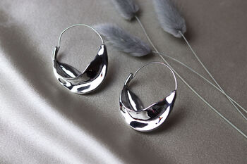Sculptured Hoop Earrings, 5 of 7