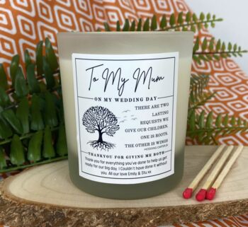 Personalised Mother Of The Bride Wedding Day Candle, 3 of 11