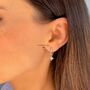 Moon And Star Huggie Earrings Christmas Gift For Her, thumbnail 8 of 9