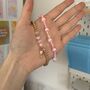 Personalised Gold And Pink Bead Name Bracelet, thumbnail 2 of 2