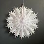 White Spike Paper Snowflake Decoration, thumbnail 1 of 3