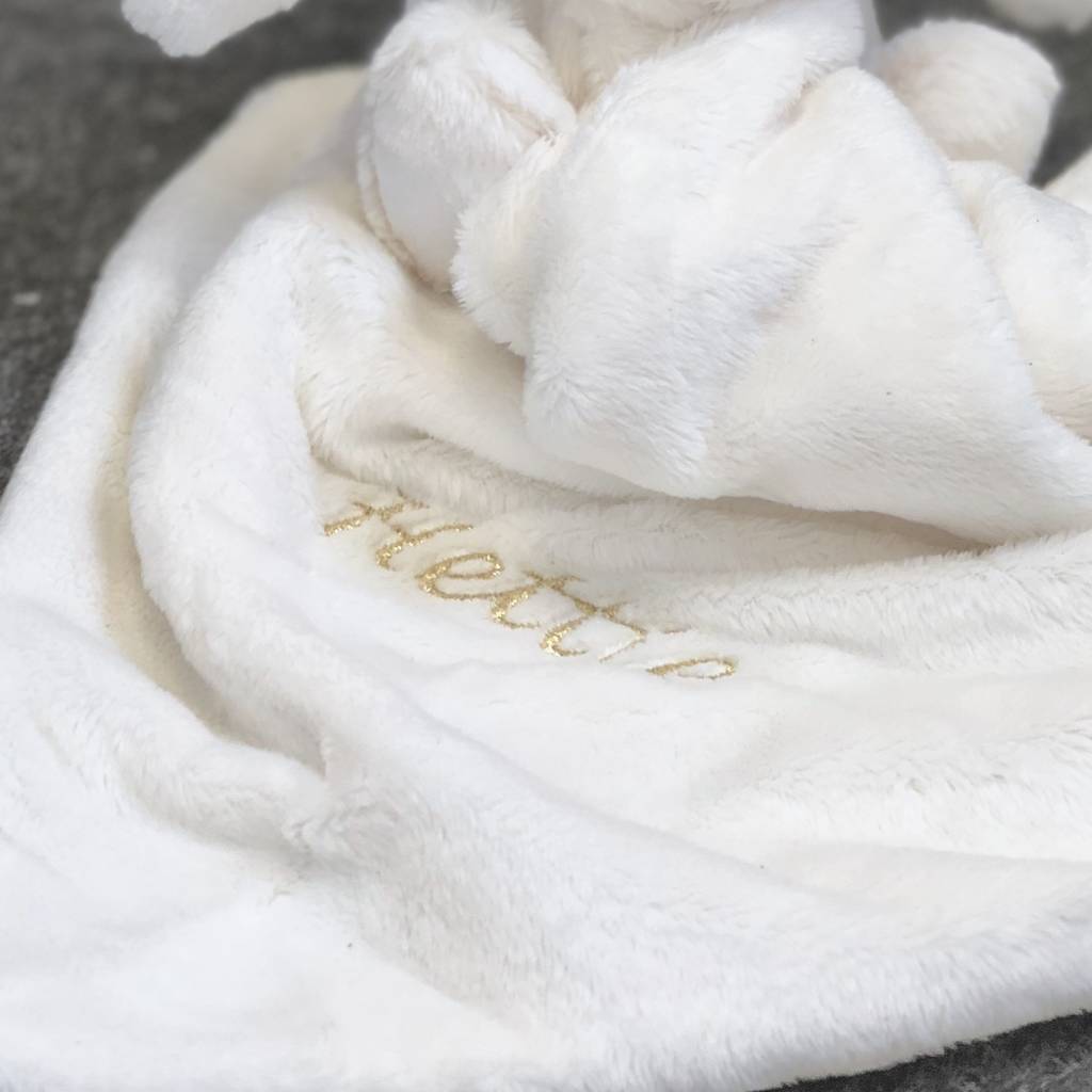 Personalised Metallic Bunny Comforter Blanket By The Alphabet Gift Shop ...