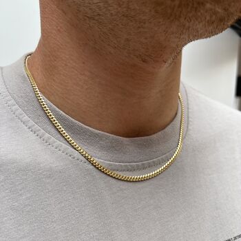 Mens Gold Plated Chain 3mm Gold Cuban Link Chain, 5 of 11