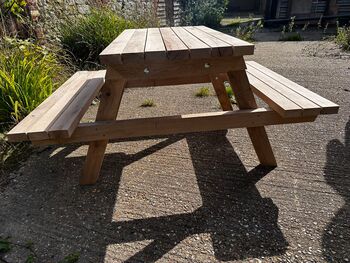 Outdoor Oak Garden Heavy Duty Picnic Table Pub Bench, 2 of 4