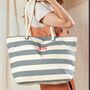 Personalised Embroidery Stripy Beach Bag With Initials, thumbnail 2 of 5