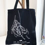 Canvas Abstract Cat Tote Bag For Friends, thumbnail 5 of 6