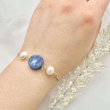 Clay And Freshwater Pearl Adjustable Handmade Bracelet, 3 of 10