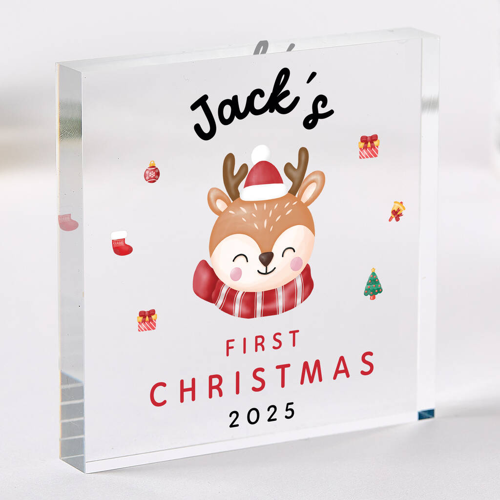 Baby’s First Christmas Acrylic Block Xmas Gift, 1 of 4