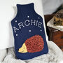 Hedgehog Personalised Hot Water Bottle Cover Gift, thumbnail 2 of 6
