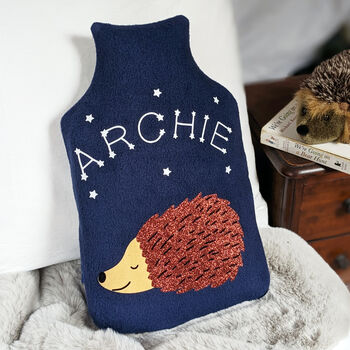 Hedgehog Personalised Hot Water Bottle Cover Gift, 2 of 6