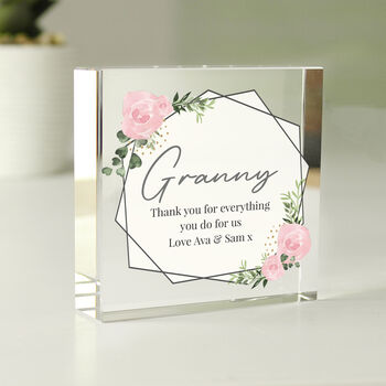 Abstract Rose Personalised Crystal Token, 2 of 6