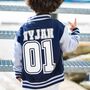 Kids Personalised Name And Number Varsity Jacket, thumbnail 2 of 11