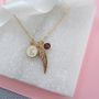 Personalised Angel Wing Necklace With Birthstone, thumbnail 1 of 3