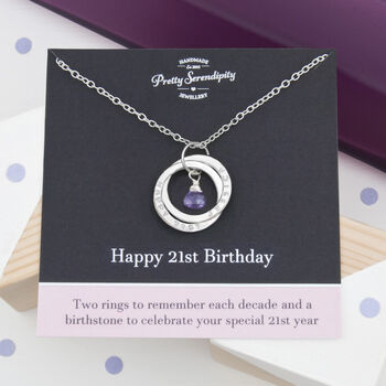 Personalised 21st Birthday Birthstone Necklace, 2 of 12