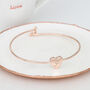 18ct Gold Plated Or Silver Personalised Heart Bangle, thumbnail 4 of 6